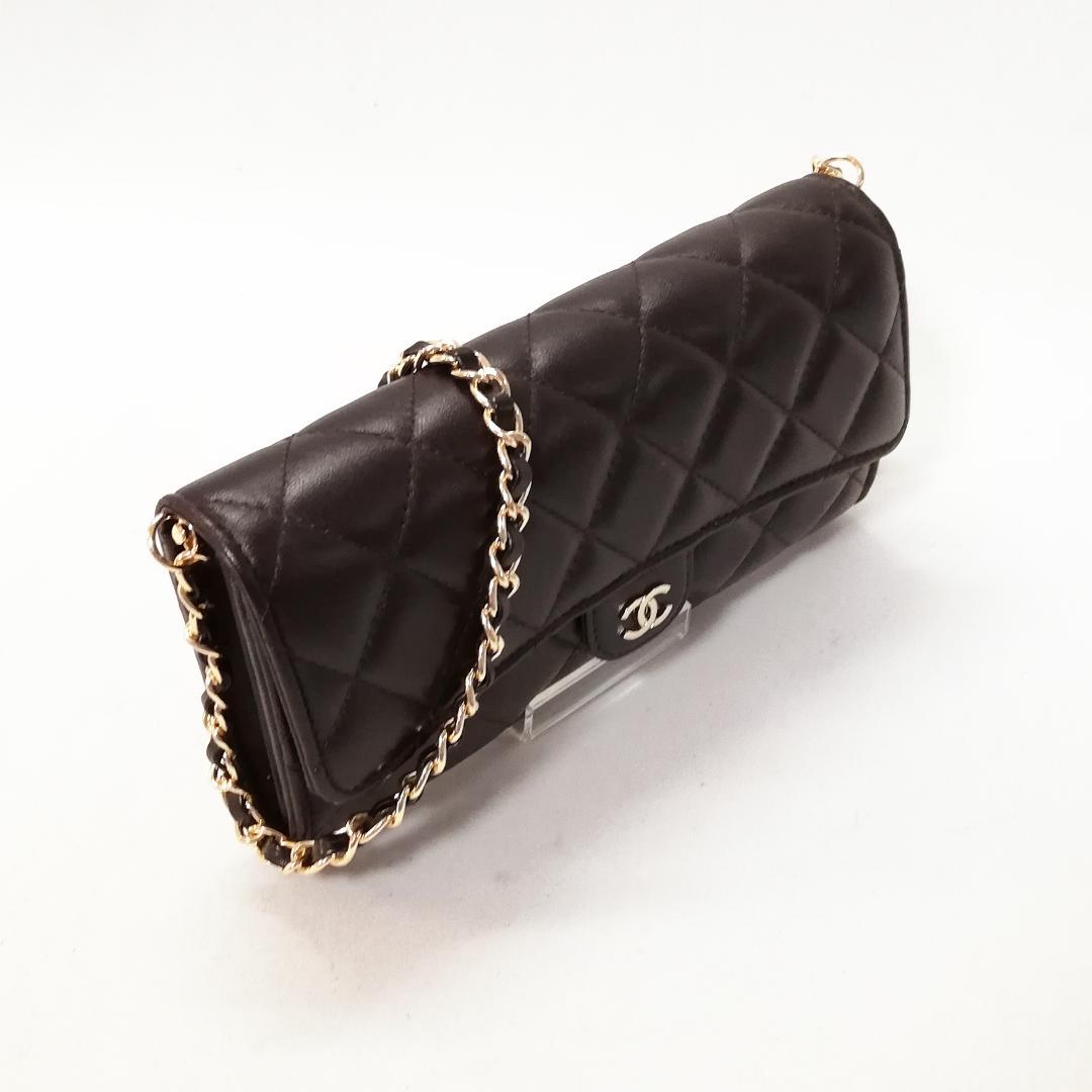 Chanel Lambskin Quilted Wallet Brown — view 2