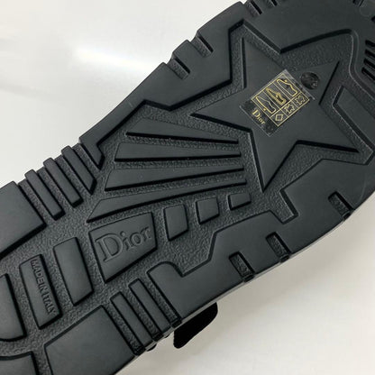 Unused Christian Dioract Leather Logo Sandals Black