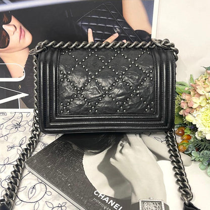 Chanel Studded Quilted Chain Shoulder — view 2