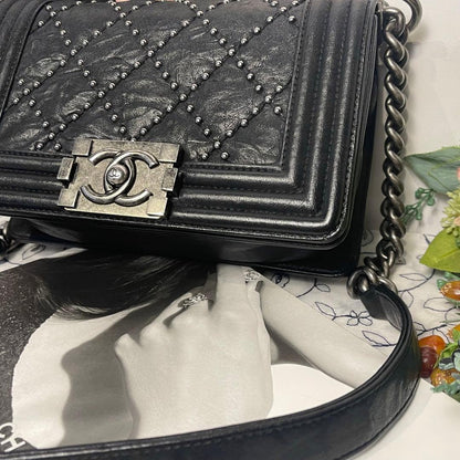 Chanel Studded Quilted Chain Shoulder — view 4