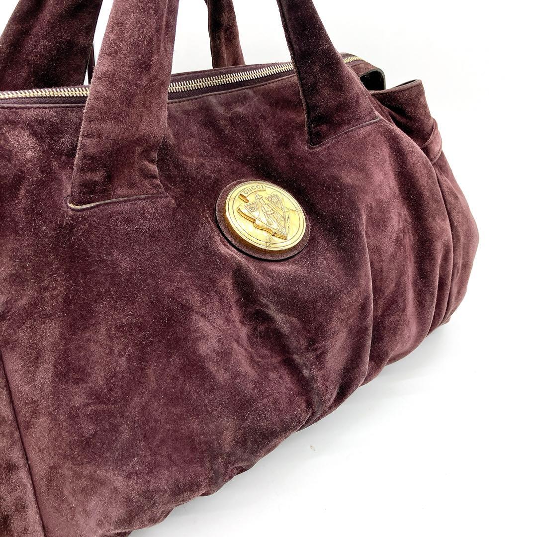 Gucci Handbag Hysteria Suede Purple Gold Hardware