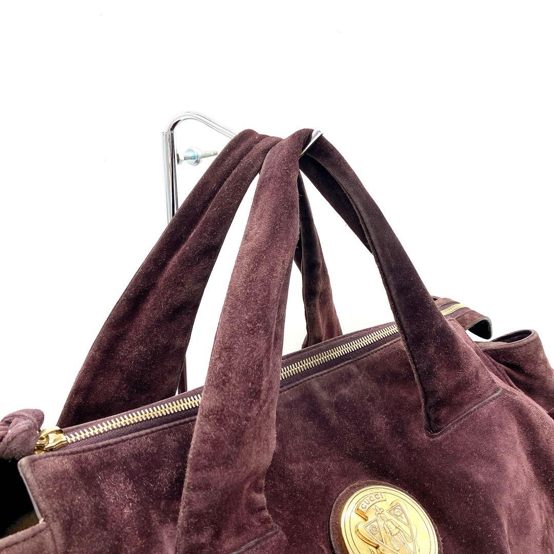 Gucci Handbag Hysteria Suede Purple Gold Hardware