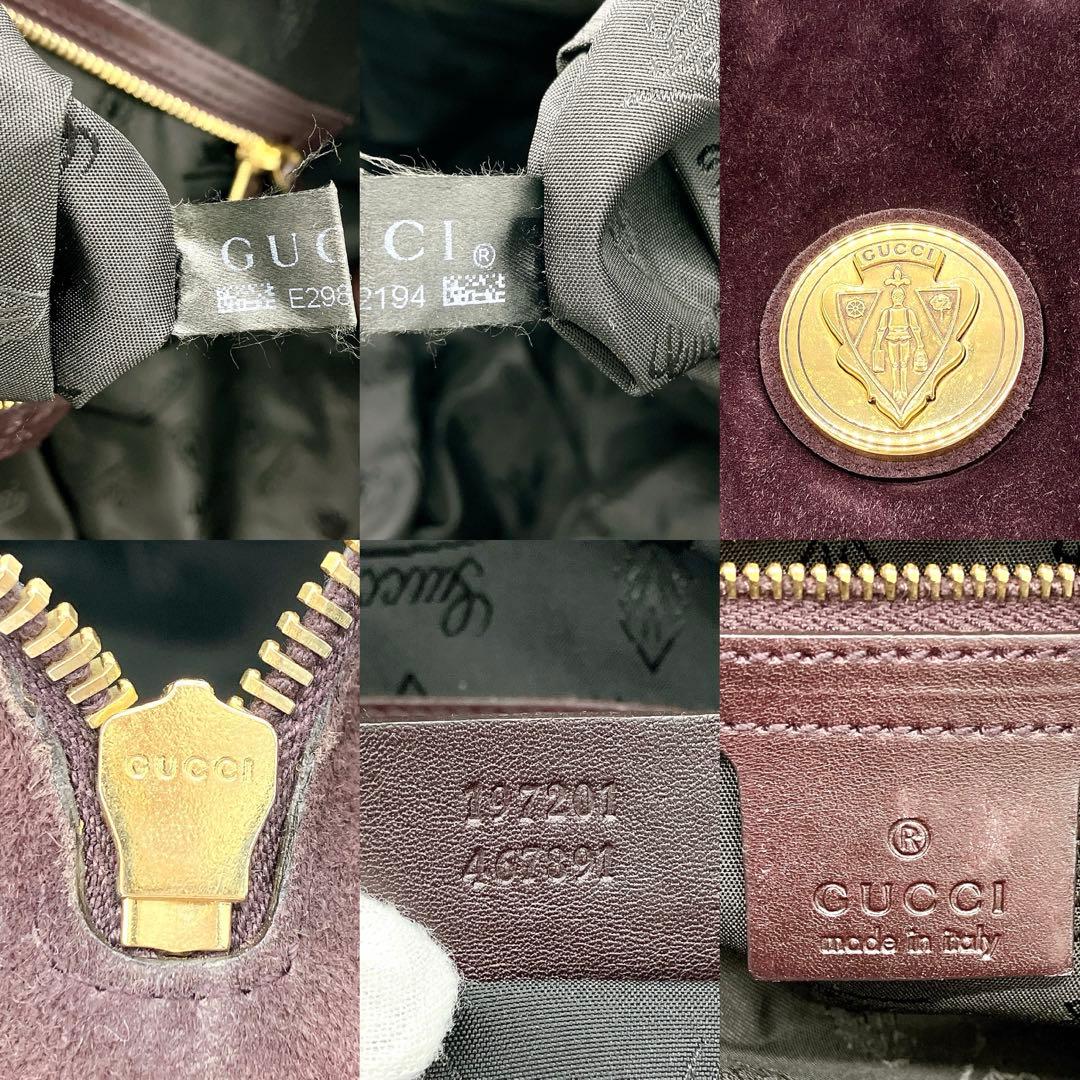 Gucci Handbag Hysteria Suede Purple Gold Hardware