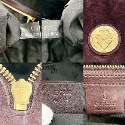 Gucci Handbag Hysteria Suede Purple Gold Hardware
