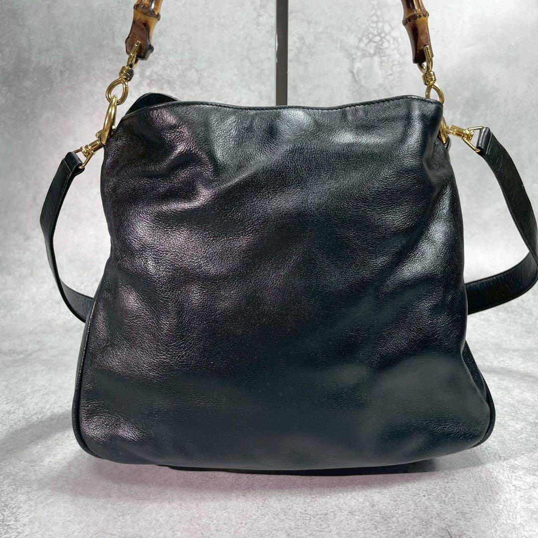 Gucci Shoulder Bag 2-Way Bamboo Black Leather — view 2