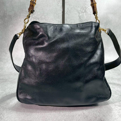 Gucci Shoulder Bag 2-Way Bamboo Black Leather — view 2