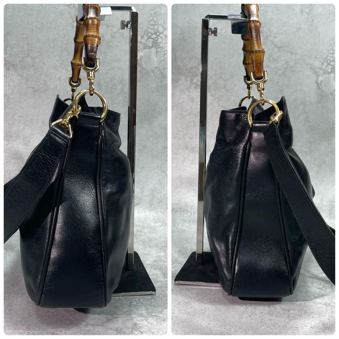 Gucci Shoulder Bag 2-Way Bamboo Black Leather — view 7