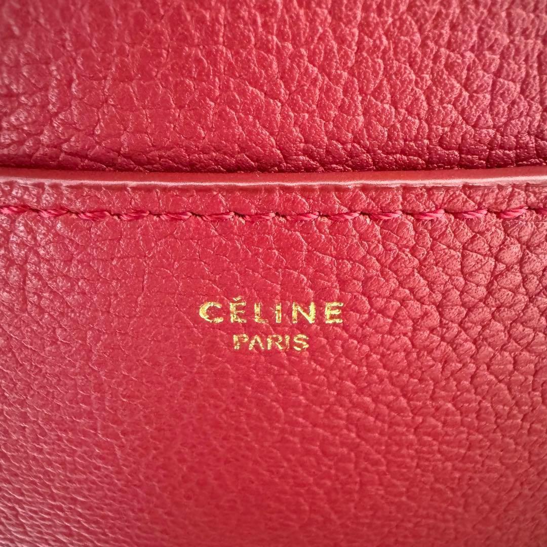 Celine Sangle Bucket Shoulder Leather Bordeaux — view 2