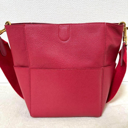 Celine Sangle Bucket Shoulder Leather Bordeaux — view 3
