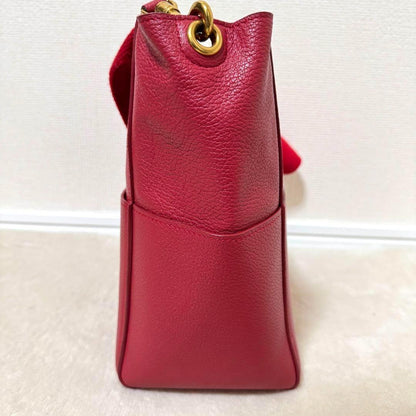 Celine Sangle Bucket Shoulder Leather Bordeaux — view 4