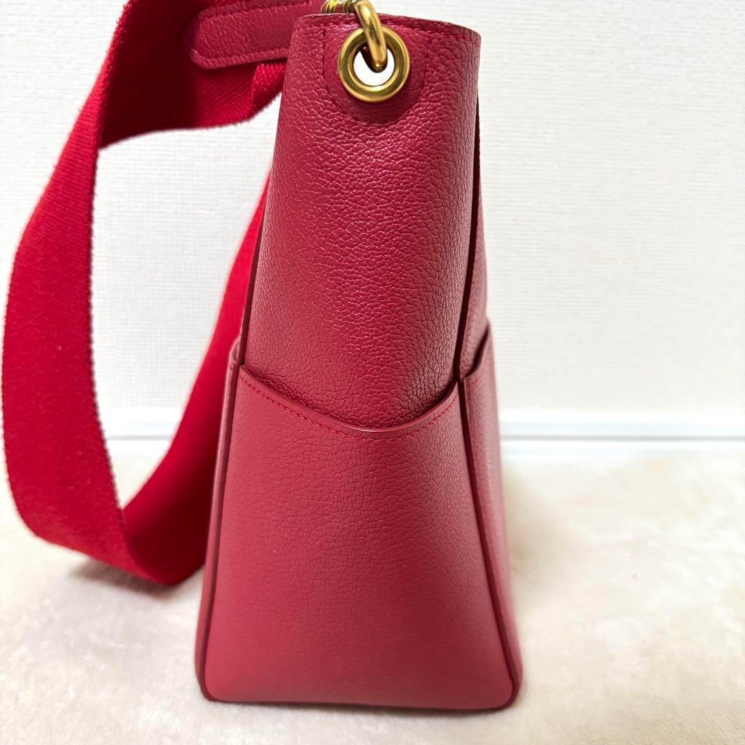 Celine Sangle Bucket Shoulder Leather Bordeaux — view 5