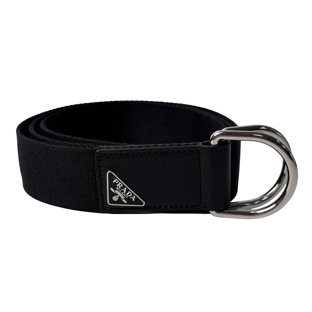 Prada Woven Re-Nylon Triangle Logo Belt — view 2
