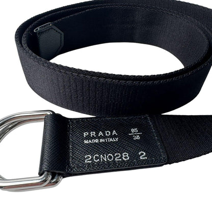 Prada Woven Re-Nylon Triangle Logo Belt — view 4