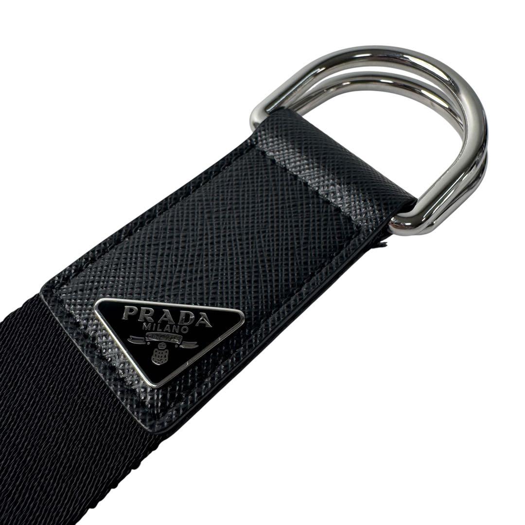 Prada Woven Re-Nylon Triangle Logo Belt — view 5