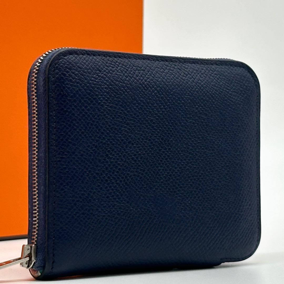 Hermes Azap Compact Silk in Navy Wallet