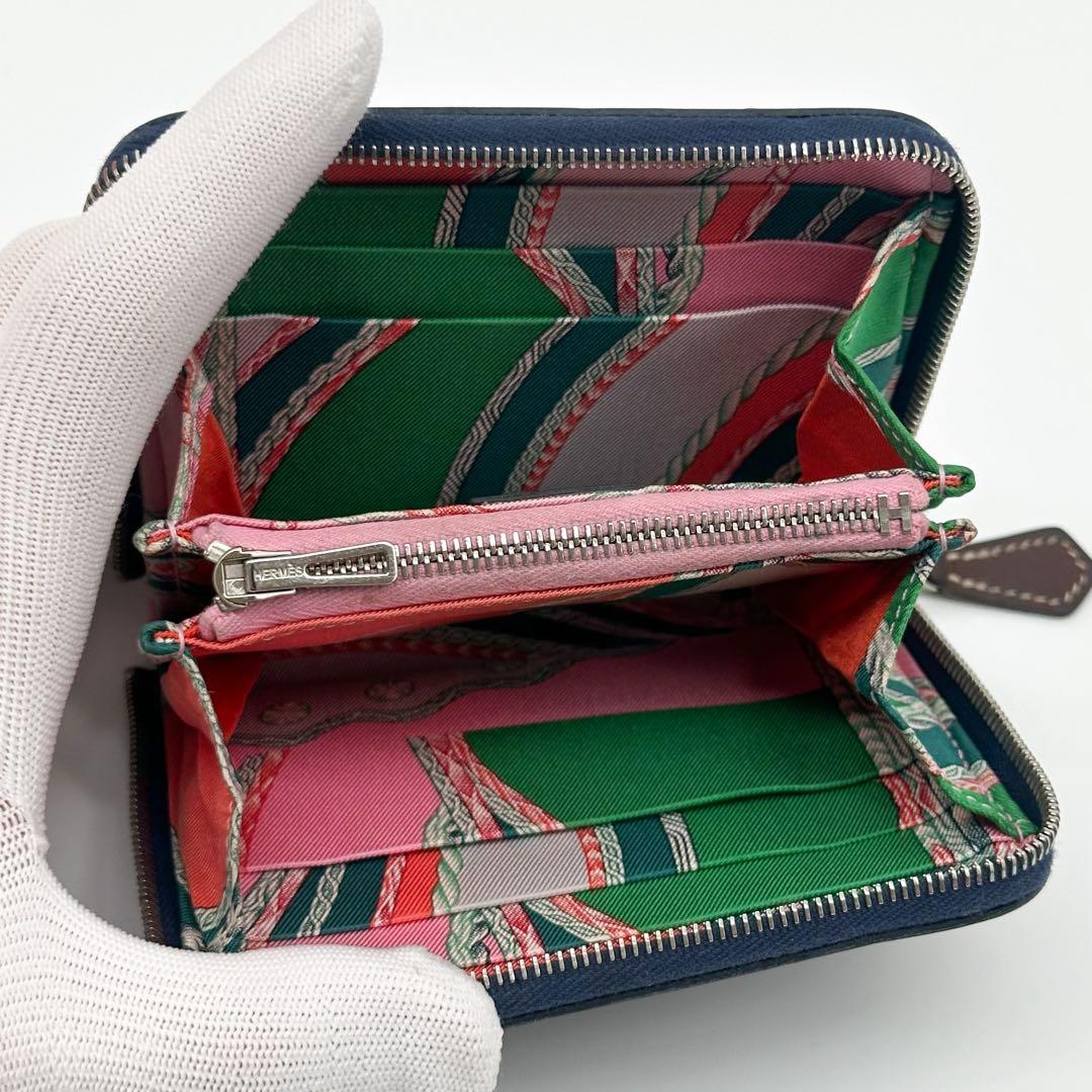 Hermes Azap Compact Silk in Navy Wallet — view 8