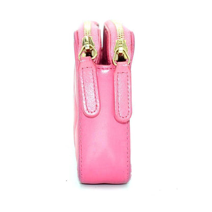 Chanel Boy Chain Wallet Quilted Pink