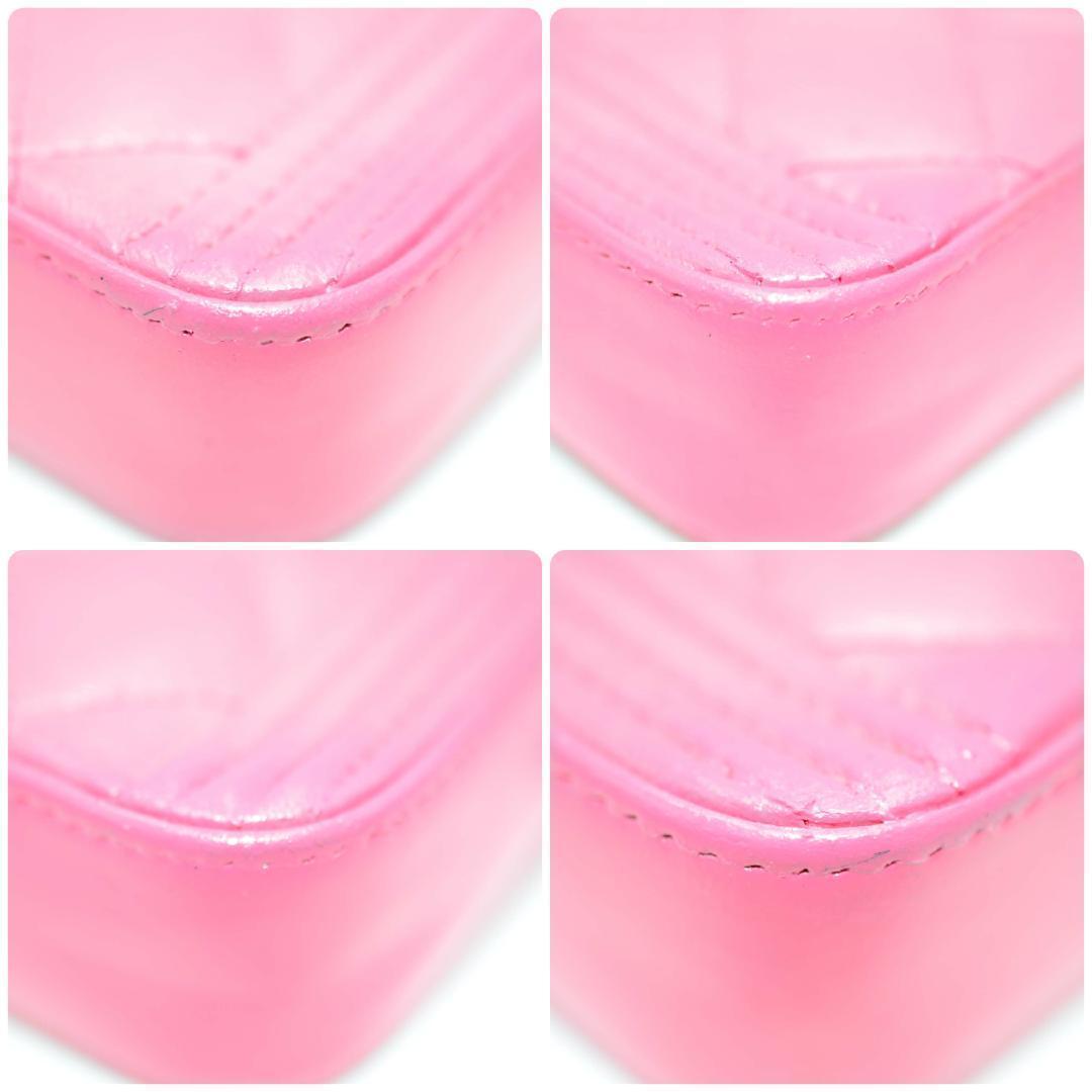 Chanel Boy Chain Wallet Quilted Pink