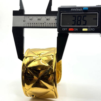 Chanel Bangle Gold Matelasse Coco Mark Vintage