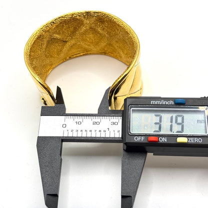 Chanel Bangle Gold Matelasse Coco Mark Vintage