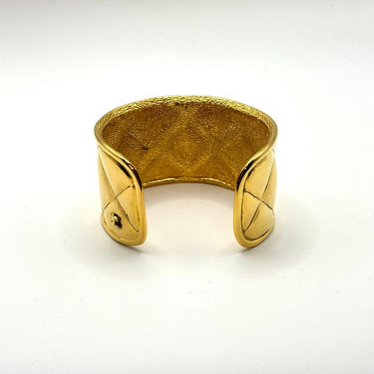Chanel Bangle Gold Matelasse Coco Mark Vintage