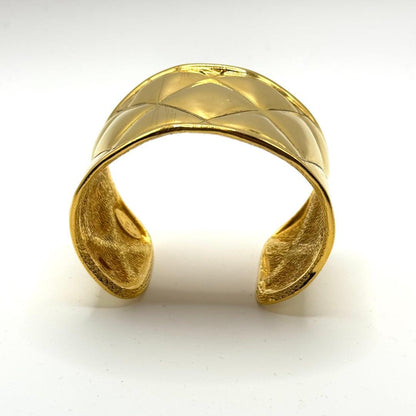 Chanel Bangle Gold Matelasse Coco Mark Vintage
