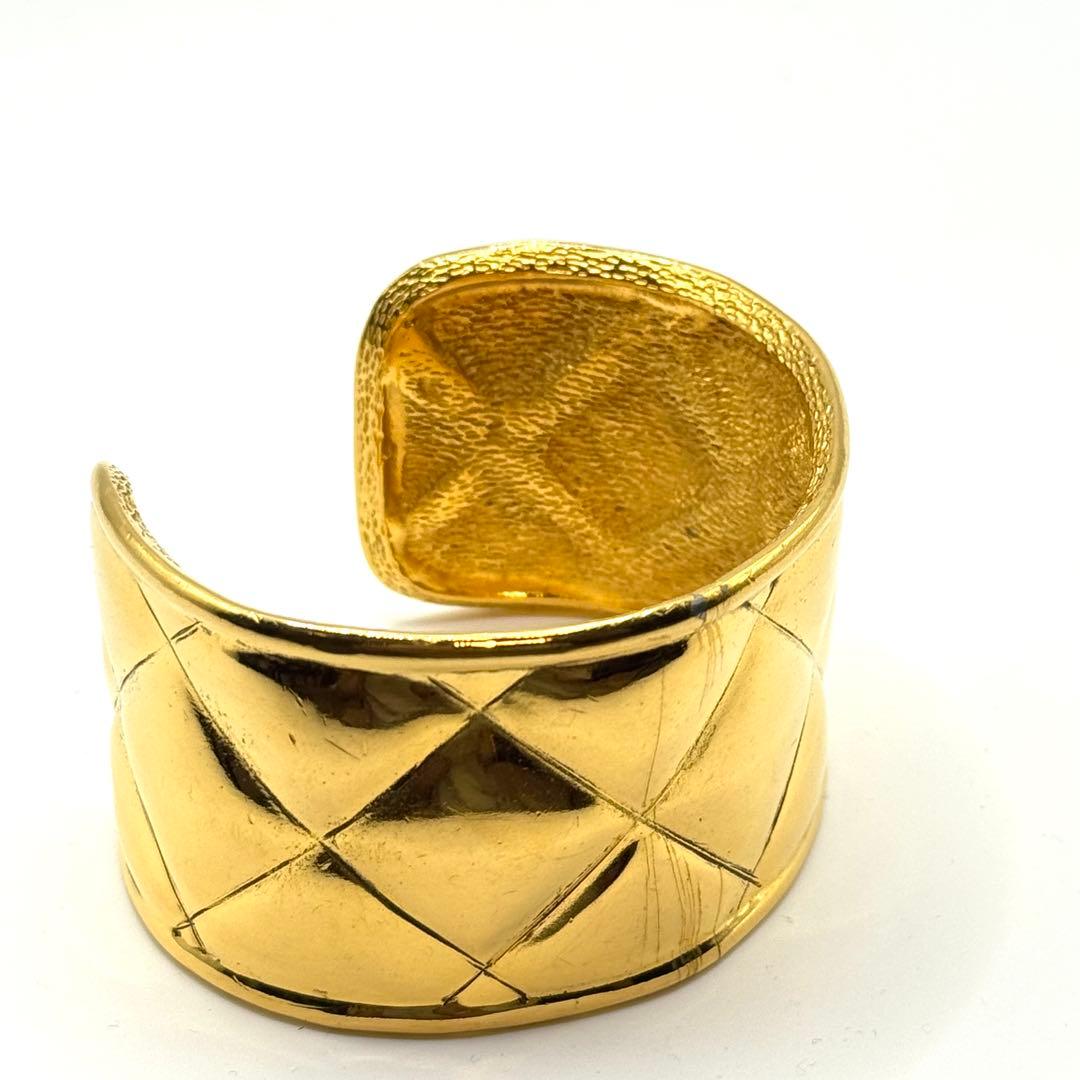 Chanel Bangle Gold Matelasse Coco Mark Vintage