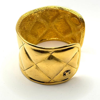 Chanel Bangle Gold Matelasse Coco Mark Vintage