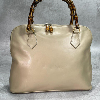 Gucci Handbag Bamboo Beige Leather Gold — view 2