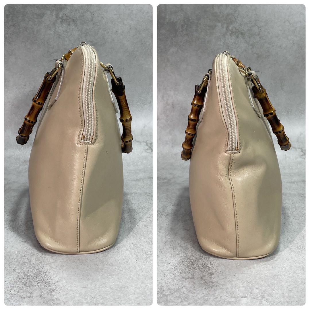 Gucci Handbag Bamboo Beige Leather Gold — view 7