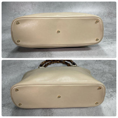 Gucci Handbag Bamboo Beige Leather Gold — view 8