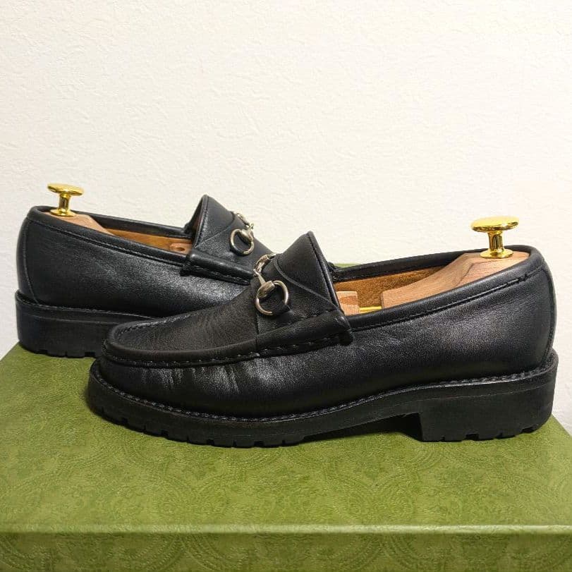 Gucci Horsebit Loafer Boots Rug Sole Black 36