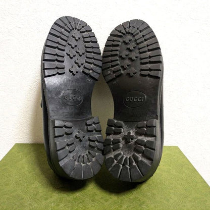 Gucci Horsebit Loafer Boots Rug Sole Black 36