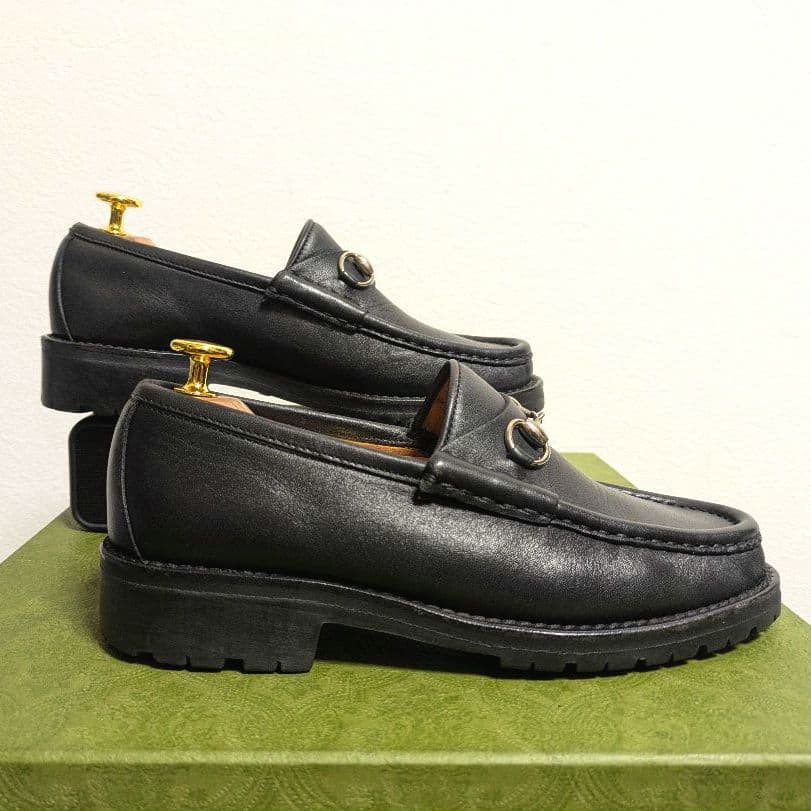 Gucci Horsebit Loafer Boots Rug Sole Black 36