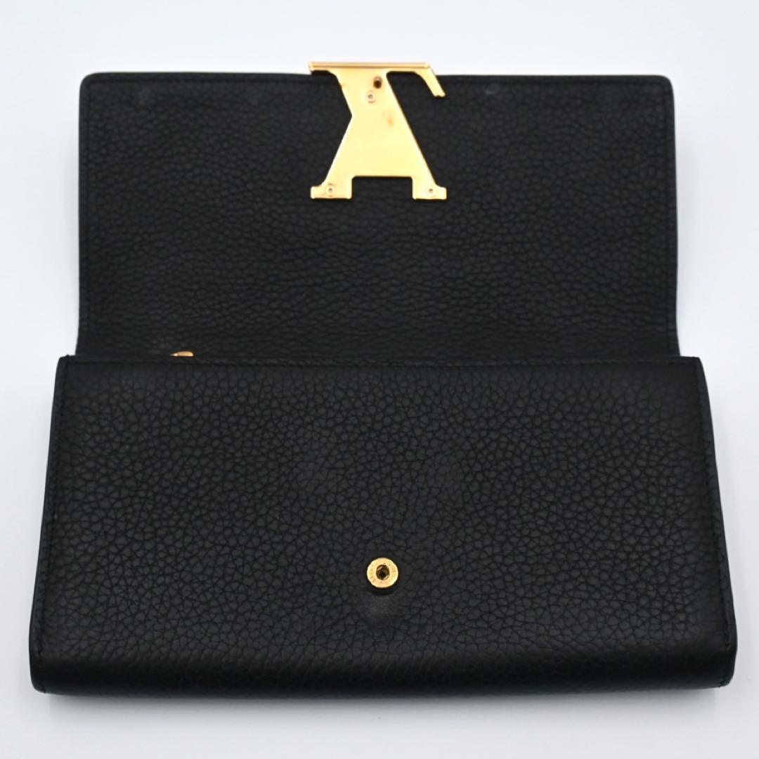 Louis Vuitton Taurillon Portefeuille Capucines Wallet Studs Black — view 3