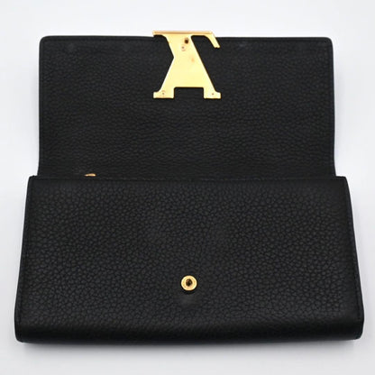 Louis Vuitton Taurillon Portefeuille Capucines Wallet Studs Black — view 3