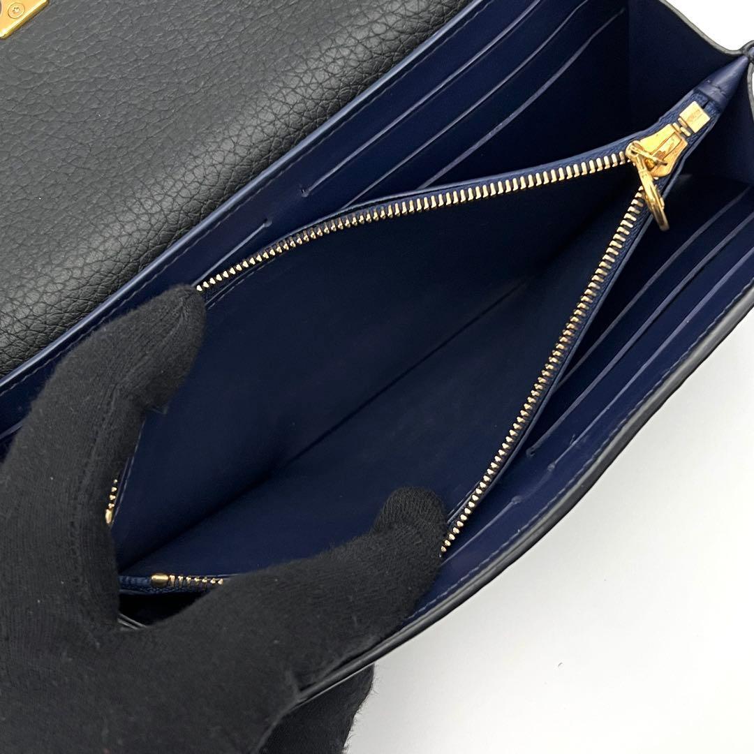 Louis Vuitton Taurillon Portefeuille Capucines Wallet Studs Black — view 5
