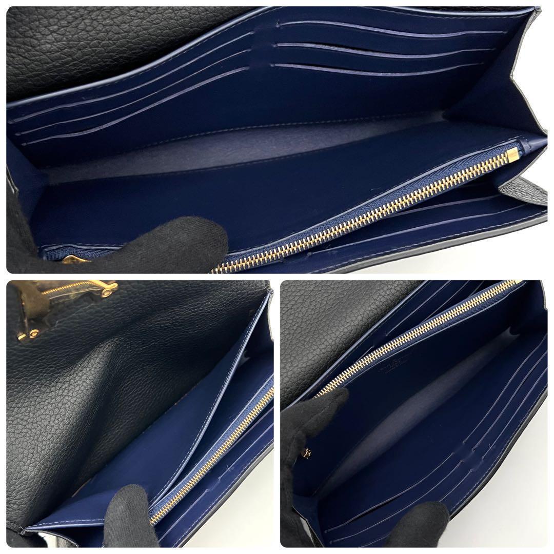 Louis Vuitton Taurillon Portefeuille Capucines Wallet Studs Black — view 6