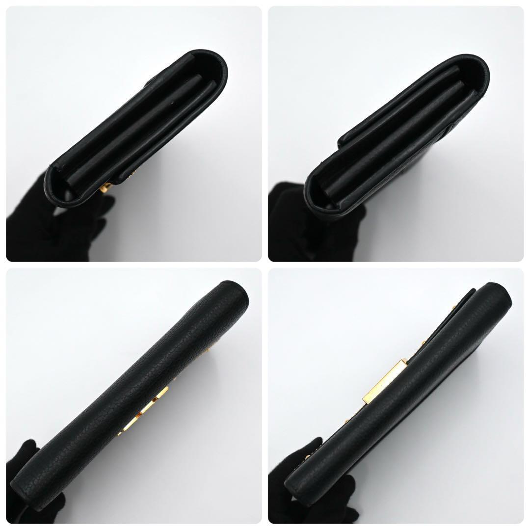 Louis Vuitton Taurillon Portefeuille Capucines Wallet Studs Black — view 7