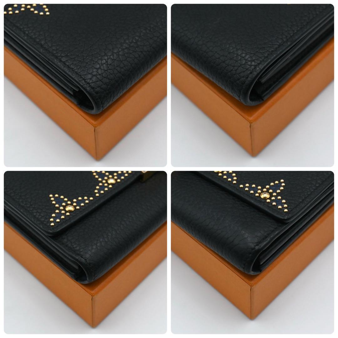 Louis Vuitton Taurillon Portefeuille Capucines Wallet Studs Black — view 8