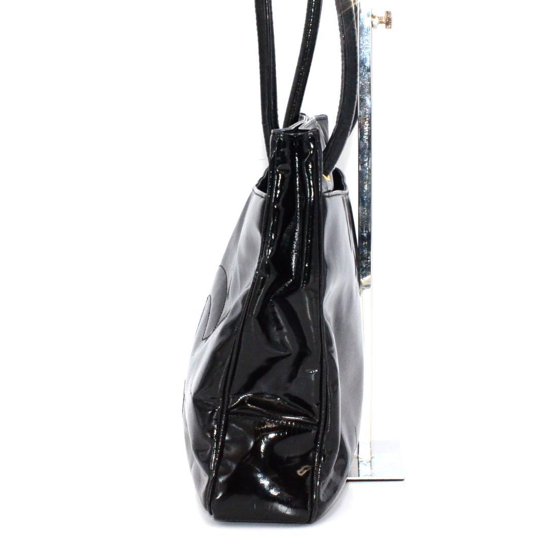 Chanel Tote Enamel CC Logo Black