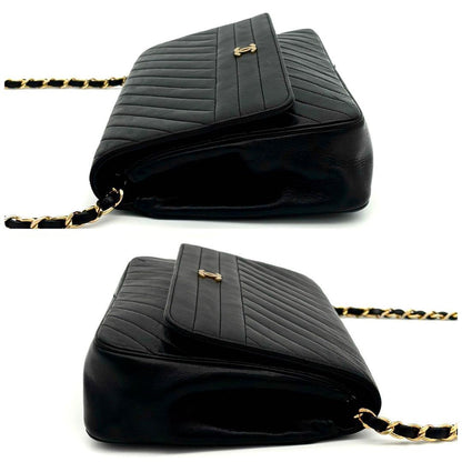 Chanel Bias Stitch Quilted Lambskin Shoulder Bag Black — view 7
