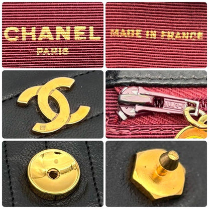 Chanel Bias Stitch Quilted Lambskin Shoulder Bag Black — view 9