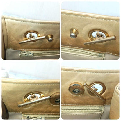 Chanel Quilted Chain Shoulder Lambskin Beige CC Logo — view 7
