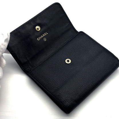 Chanel Wallet Coco Stitch Caviar Trifold Compact — view 3