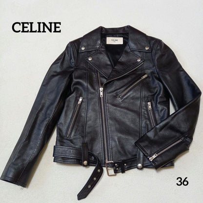 Celine Edith Liman Calfskin Double Riders Jacket