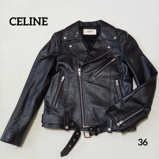 Celine Edith Liman Calfskin Double Riders Jacket