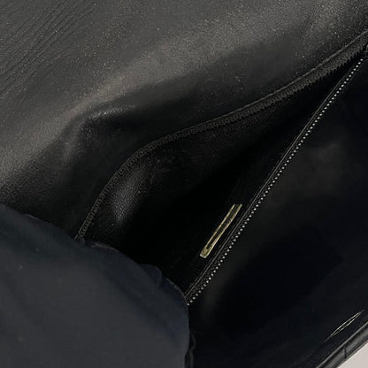 Chanel Quilted Chain Shoulder Bag Lambskin Black CC Logo — view 5