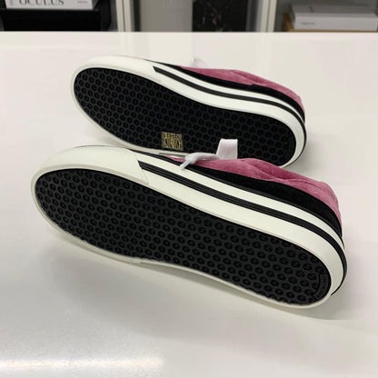 Chanel CC Logo Velour Suede Sneakers Pink Black — view 7
