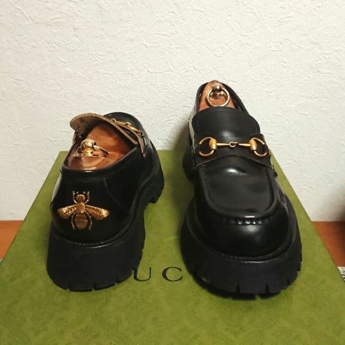 Gucci Horsebit Loafers Bee Embroidery Black 7 1 2